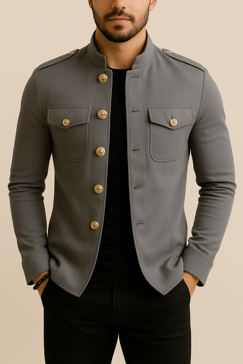 Military-Inspired Jacket – Bold Sophistication