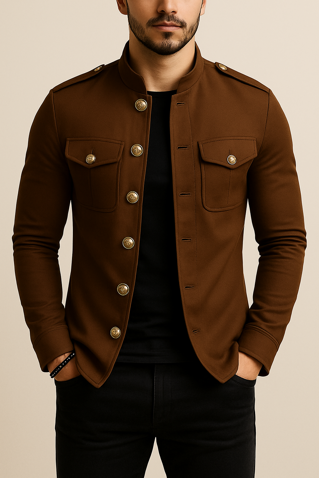 Military-Inspired Jacket – Bold Sophistication